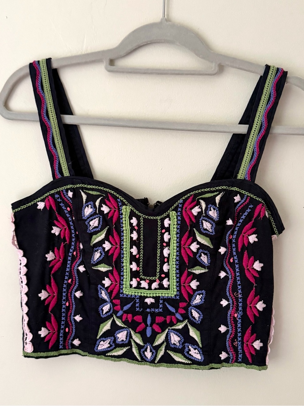 Anthropologie Embroidered Bustier Crop Top | Size S (4)
